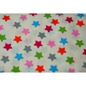 10cm Baumwolldruck "Sterne" cremeweiss  (Grundpreis € 10,00/m)